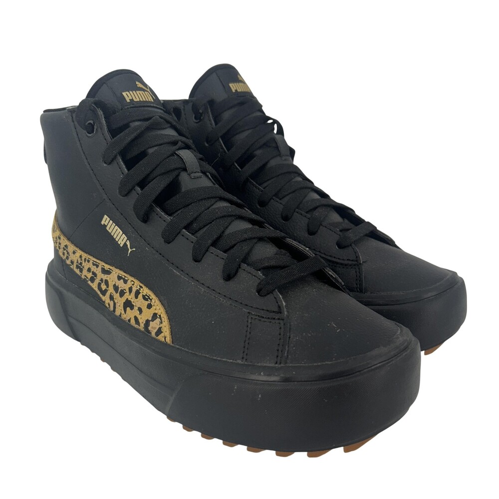 PUMA Shoes Womens Size 8.5 Kaia Leopard SoftFoam+ Mid Top Sneakers 386829-01